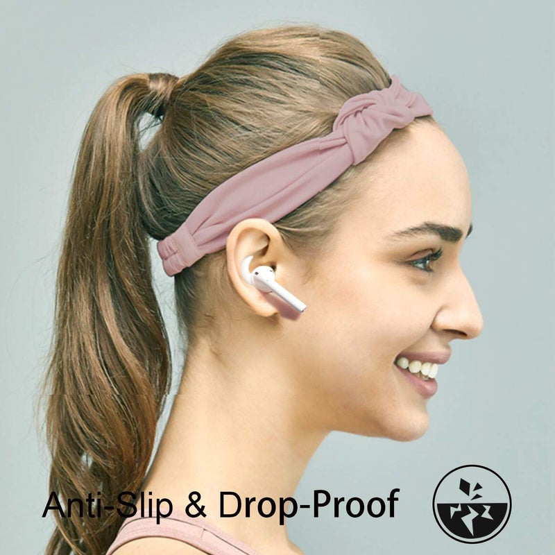 REEYEAR Anti-Slip Earhooks Soft Silicone Skin Compatible with Apple Headphone 2 & 1 Lightweight Sound Quality Enhancement for Headphones Outdoor Activities in-Ear EarHook 2 Pairs White & Black - Image 2